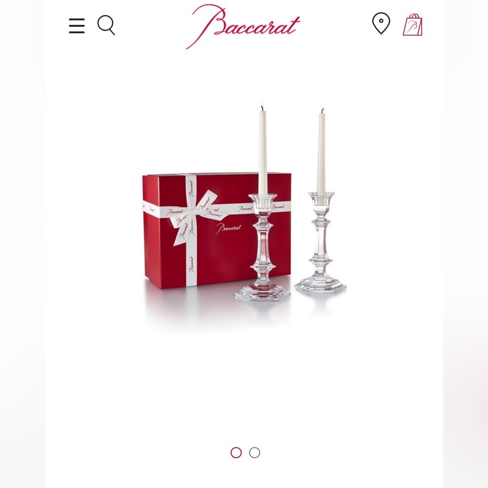 Baccarat candlesticks, brand new, in box with paper bag and authenticati…